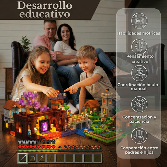 Colorful magnetic blocks by Market Zhop Mx arranged in various shapes on a white background.